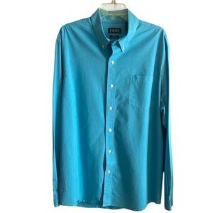 Chaps Men's Light Blue Cotton Blend Stretch Button Down Shirt Size XXL